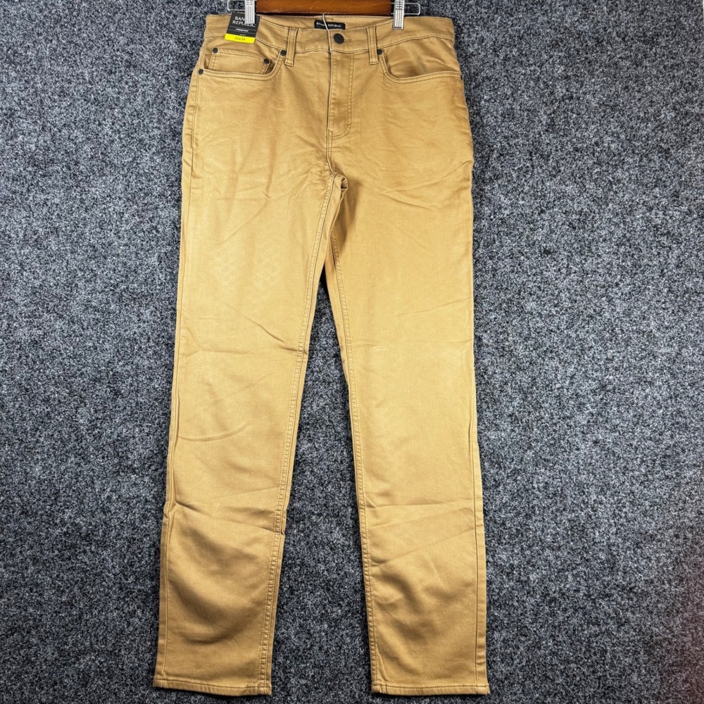 Banana Republic Mens 5 Pocket Pants 32x34 Otter Brown Tan New NWT 1620338